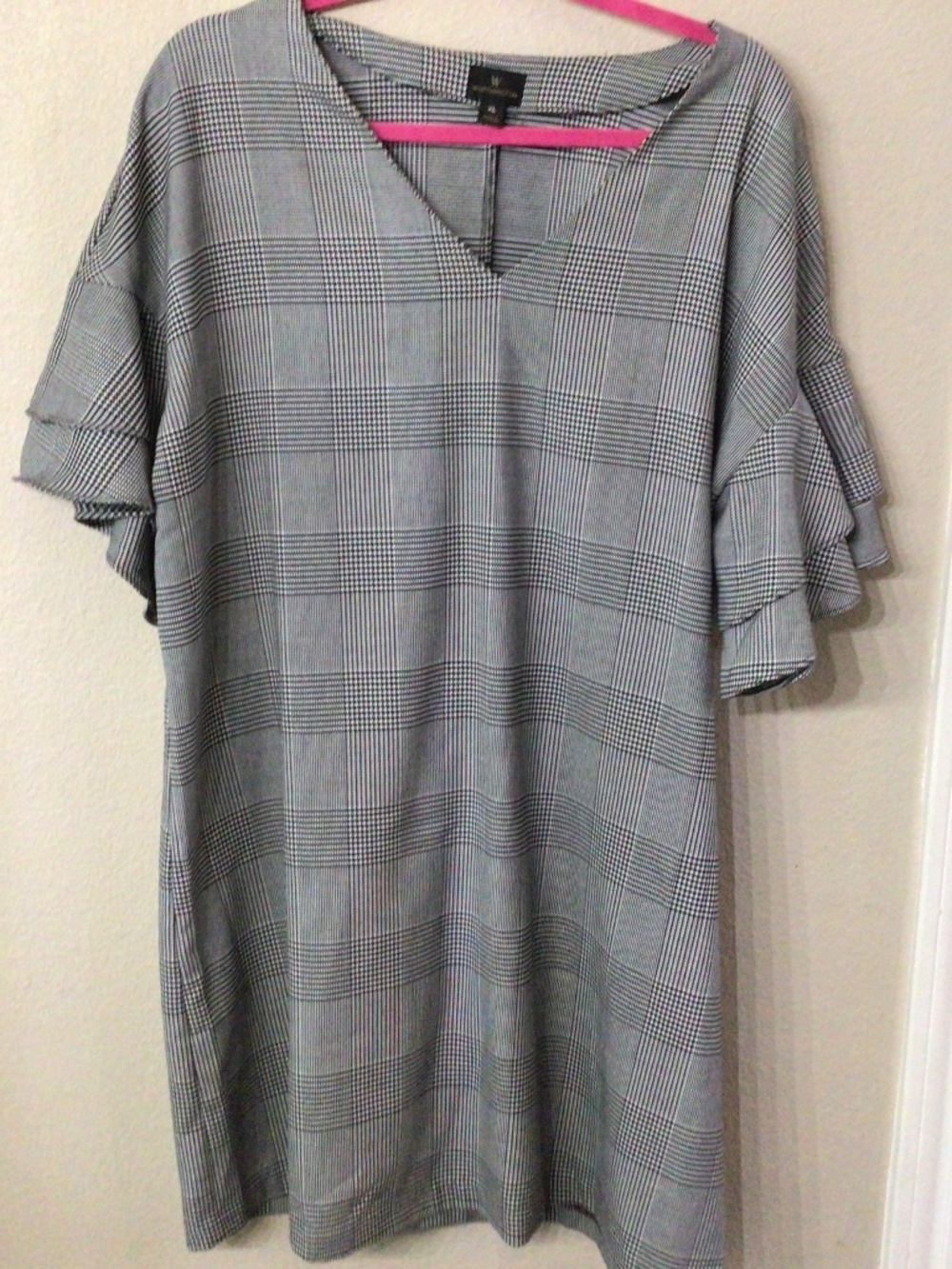 Worthington black and white plaid dress. Size XL. Great shape.